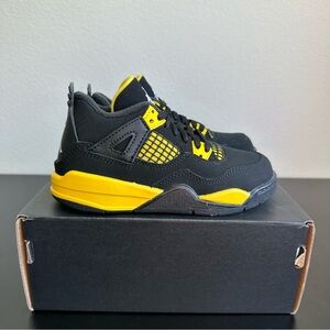 Jordan 4 Retro PS in Thunder Black and Yellow Sneakers Size: 11c, NWT
